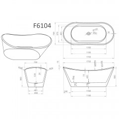 Ванна акриловая Frank F6104 white