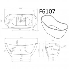 Ванна акриловая Frank F6107 white