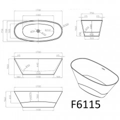 Ванна акриловая Frank F6115 white