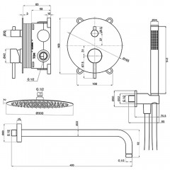 Душевая система встраиваемая AQUAme AQM8404BG