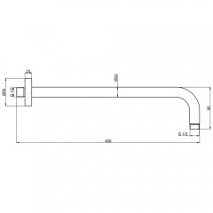 Держатель верхнего душа AQUAme AQM8702BG