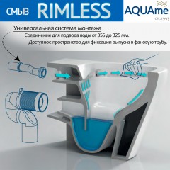 Унитаз AQUAme AQM1001+AQM1101 безободковый