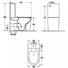 Унитаз AQUAme AQM1001+AQM1101 безободковый