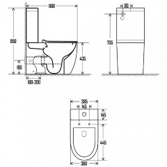 Унитаз AQUAme AQM1002+AQM1101 безободковый