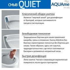 Унитаз подвесной AQUAme AQM2002L безободковый торнадо