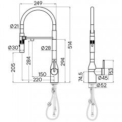 Смеситель для кухни Paulmark Magneto One Ma213188-AN