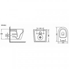 Инсталляция Grossman 900.K31.01.000 + кнопка смыва 700.K31.01.300.300 + унитаз GR-4411S безободковый с сиденьем