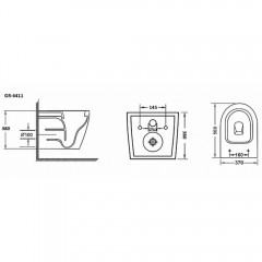 Инсталляция Grossman 900.K31.01.000 + кнопка смыва 700.K31.03.300.300 + унитаз GR-4411S безободковый с сиденьем