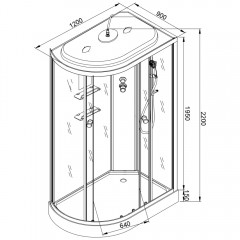 Душевая кабина AvaCan EM2012RLED