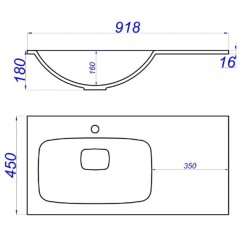 Тумба с раковиной Aqwella Accent 90 L дуб золотой