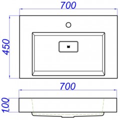 Тумба с раковиной Aqwella Cube 70 серый матовый