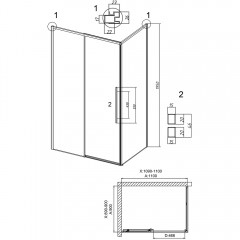 Душевое ограждение Grossman Galaxy 120.K33.01.1190.32.00