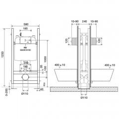 Инсталляция для подвесного унитаза OLI 74 Plus Free-standing Double 600859