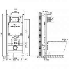 Инсталляция для подвесного унитаза OLI 80 300572m