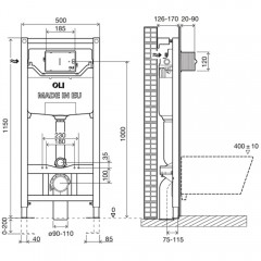 Инсталляция для подвесного унитаза OLI 120 ECO 879235