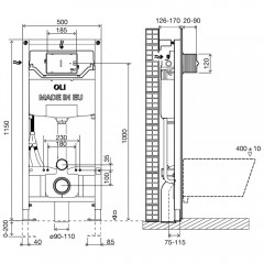 Инсталляция для подвесного унитаза OLI 120 ECO 879236