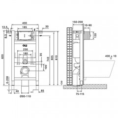 Инсталляция для подвесного унитаза OLI Expert 820 888312