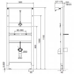 Инсталляция для писсуара OLI EURO II URINAL 136179