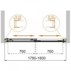 Шторка на ванну Cezares Tandem TANDEM-SOFT-VF-2-180/145-C-GM-IV