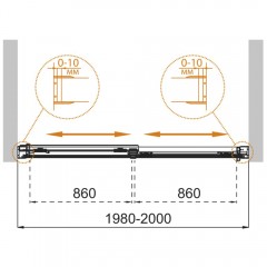 Шторка на ванну Cezares Tandem TANDEM-SOFT-VF-2-200/145-C-Cr-IV