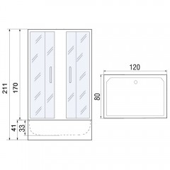 Душевой угол River Morava XL 120/80/41 MT