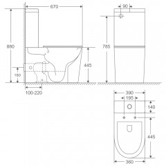 Унитаз WeltWasser Salzbach 011 XL GL-WT безободковый торнадо