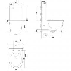 Унитаз Triton Corso TR-CO-8806 безободковый торнадо