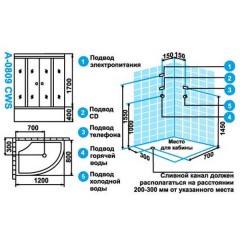 Душевая кабина Attoll A-0809 CWS L с баней