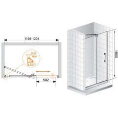 Душевая дверь Cezares Lux BF1 120 C Cr R