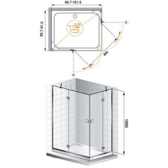 Душевой угол Cezares Magic AH2 100/90 C Cr L