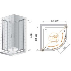 Душевой угол Cezares Art Gotico R2 90 C D