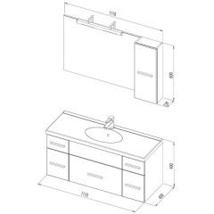 Комплект мебели Данте 110+шкафчик (арт.164824)
