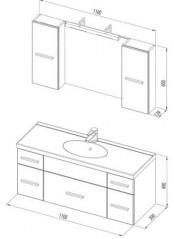 Комплект мебели Данте 110+2 шкафчика (Артикул: 161224)