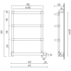 Полотенцесушитель электрический Margaroli Luna 532-4 BOX