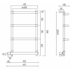 Полотенцесушитель электрический Margaroli Luna 532-4 BOX