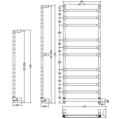 Полотенцесушитель электрический Margaroli Sereno 584-11 (775) BOX