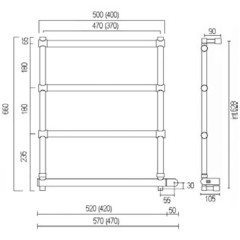 Полотенцесушитель электрический Margaroli Sole 542-4 (370) BOX