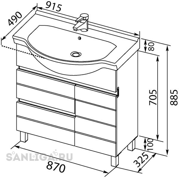 Размер раковины для ванной с тумбой стандарт