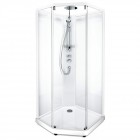 Душевая кабина IDO Showerama 10-5 пятиугольная 90x90 профиль белый, стекло прозрачное/прозрачное